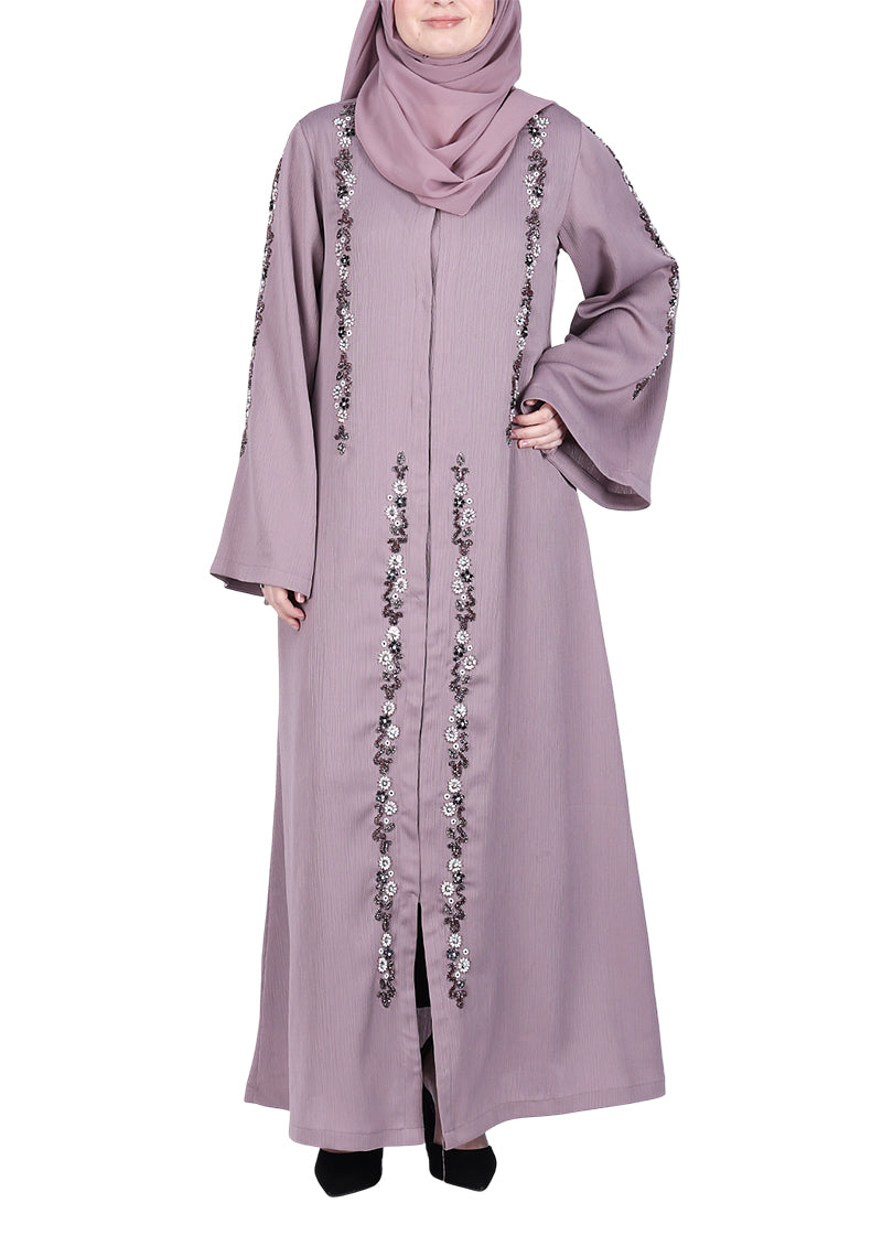 BeingMuslims Abaya with Designer Intricate Hand Embroidery