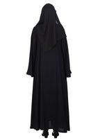 BeingMuslims Abaya with Designer Intricate Hand Embroidery Black