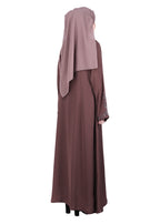 BeingMuslims Abaya with Rich Intricate Hand Embroidery Brown