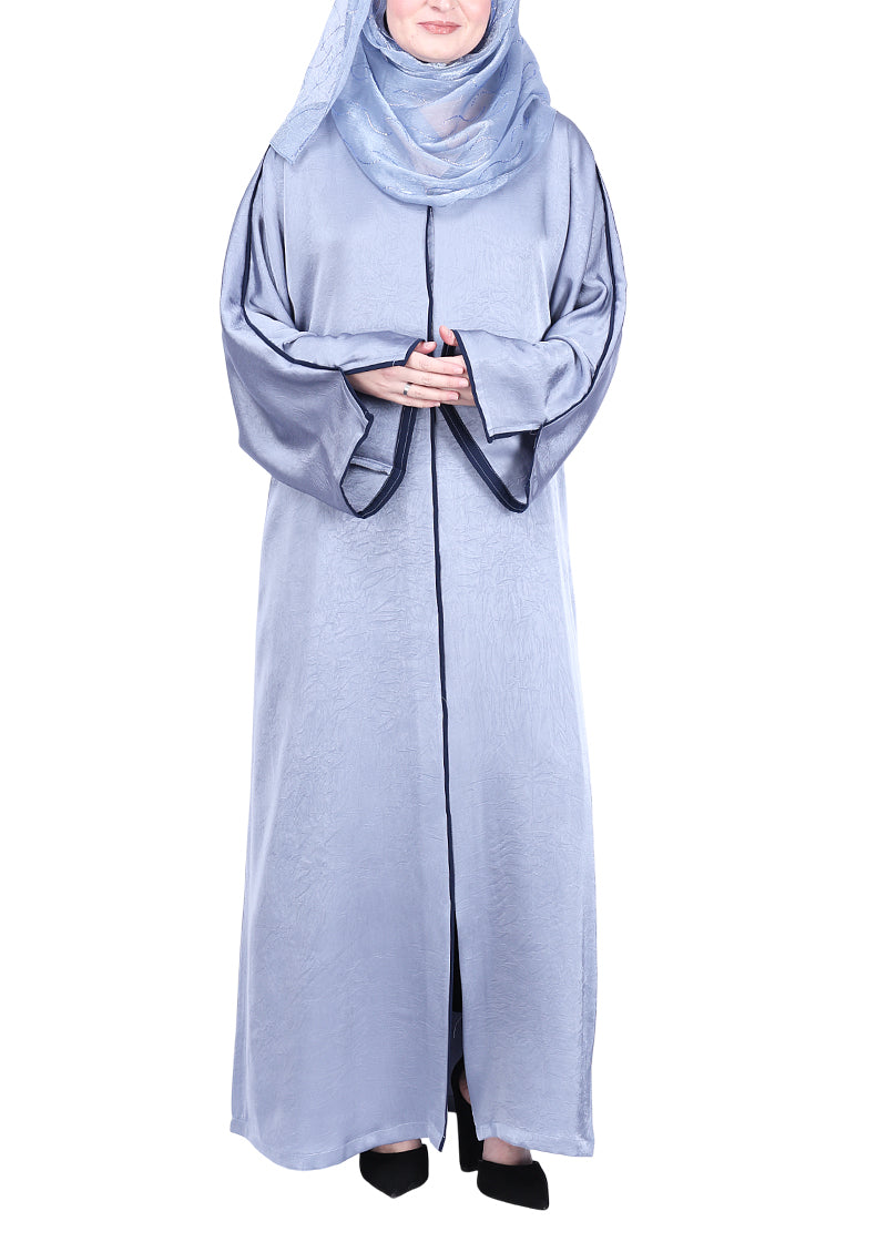BeingMuslims Gleaming Elite Crush Abaya with Piping
