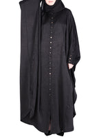 BeingMuslims Lustrous Front Open Buttoned Kaftan Black