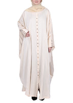 BeingMuslims Lustrous Front Open Buttoned Kaftan Cream