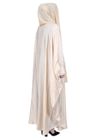 BeingMuslims Lustrous Front Open Buttoned Kaftan Cream