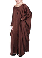 BeingMuslims Lustrous Front Open Buttoned Kaftan Brown