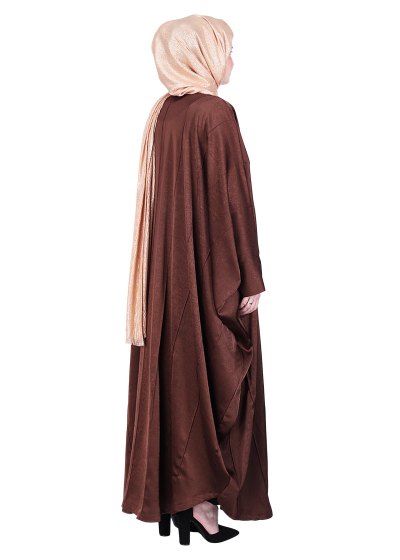 BeingMuslims Lustrous Front Open Buttoned Kaftan Brown