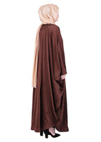 BeingMuslims Lustrous Front Open Buttoned Kaftan Brown