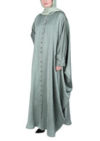 BeingMuslims Lustrous Front Open Buttoned Kaftan Mint