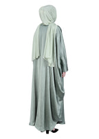 BeingMuslims Lustrous Front Open Buttoned Kaftan Mint