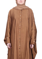 BeingMuslims Lustrous Front Open Buttoned Kaftan Gold