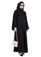 BeingMuslims Abaya with Dainty Medallion Sequin Motifs Black