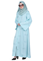 BeingMuslims Abaya with Dainty Medallion Sequin Motifs Sea Green