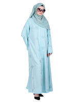 BeingMuslims Abaya with Dainty Medallion Sequin Motifs Sea Green