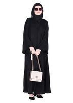BeingMuslims Abaya with Dainty Medallion Sequin Motifs Black