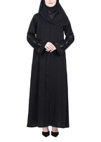 BeingMuslims Sophisticated Abaya with Back Piping. Pink XL