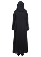 BeingMuslims Black with Delicate Embroidery on Sleeves Black