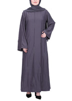 BeingMuslims Sophisticated Abaya with Back Piping. Mint XXL