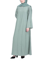 BeingMuslims Sophisticated Abaya with Back Piping. Dark Grey XXL