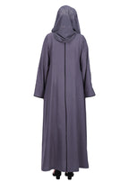 BeingMuslims Sophisticated Abaya with Back Piping. Dark Grey