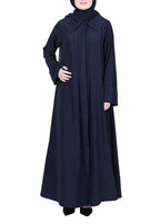 BeingMuslims Sophisticated Abaya with Back Piping. Dark Grey XXL