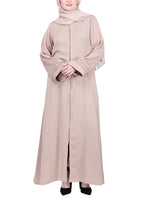 BeingMuslims Sleek Abaya with Designer Sleeves Beige