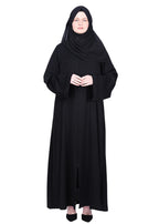 BeingMuslims Sophisticated Abaya with Back Piping. Dark Grey XXL