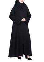 BeingMuslims Sleek Abaya with Designer Sleeves Black
