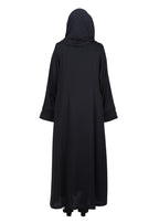 BeingMuslims Sleek Abaya with Designer Sleeves Black