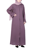BeingMuslims Sleek Abaya with Designer Sleeves Light Purple