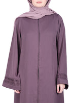 BeingMuslims Sleek Abaya with Designer Sleeves Light Purple