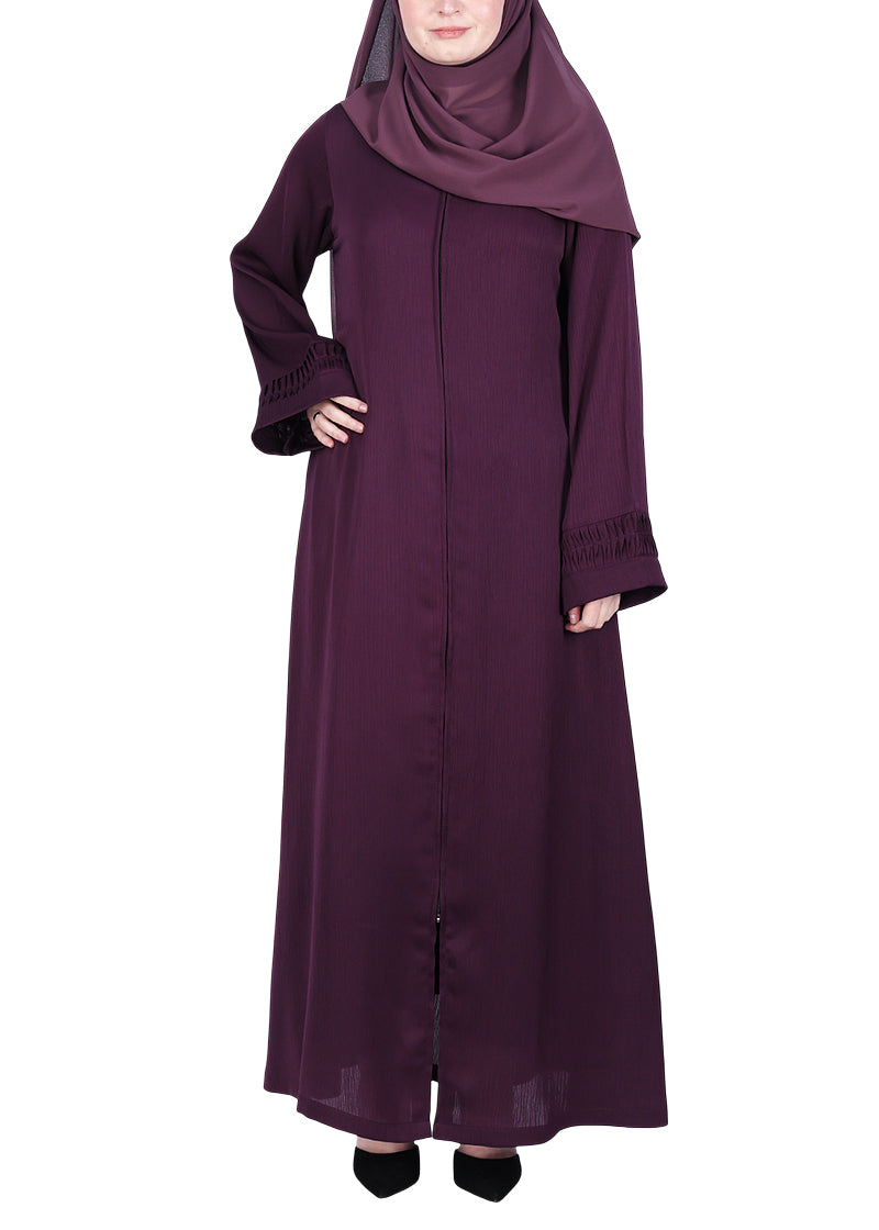 BeingMuslims Sleek Abaya with Designer Sleeves