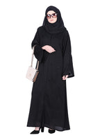 BeingMuslims Abaya with Starburst Crystal Embroidery Motifs Black