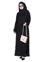 BeingMuslims Abaya with Starburst Crystal Embroidery Motifs Black