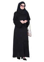 BeingMuslims Abaya with Starburst Crystal Embroidery Motifs Black