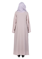 BeingMuslims Abaya with Starburst Crystal Embroidery Motifs Beige