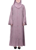 BeingMuslims Abaya with Starburst Crystal Embroidery Motifs Light Purple