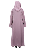 BeingMuslims Abaya with Starburst Crystal Embroidery Motifs Light Purple