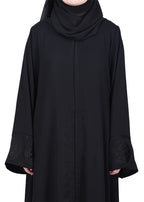 BeingMuslims Extraordinary Abaya Golden Circular Medallion Motifs Black