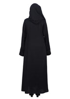 BeingMuslims Extraordinary Abaya Golden Circular Medallion Motifs Black