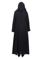 BeingMuslims Luxury Abaya with Rich Floral Beadwork Embroidery Black