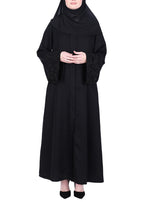 BeingMuslims Abaya with Rich on Embroidery on Sleeves Black