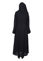 BeingMuslims Abaya with Rich on Embroidery on Sleeves Black