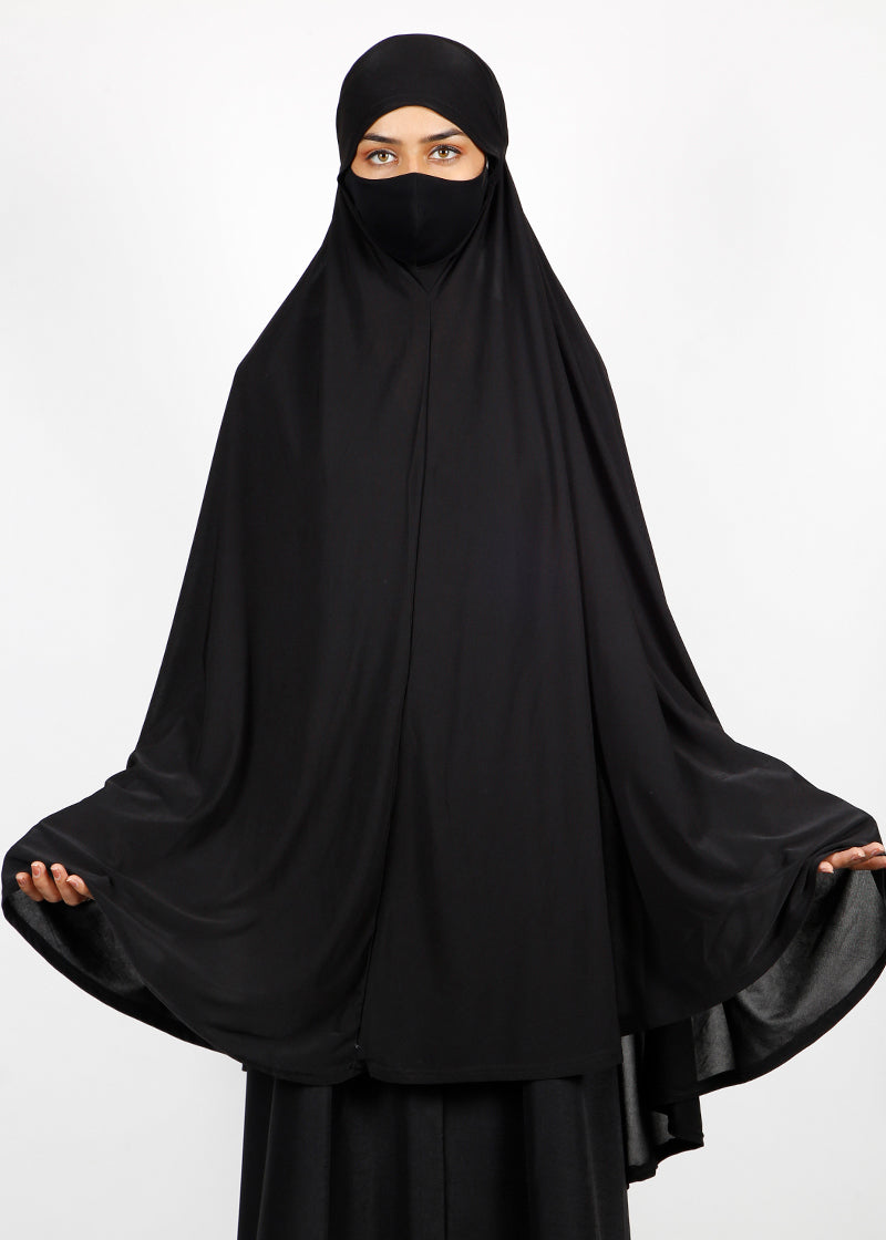 BeingMuslims Khimar without Sleeves in Black Black Pack of 10