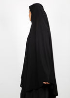 BeingMuslims Khimar without Sleeves in Rich Black Black Pack of 10