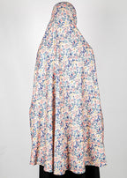 BeingMuslims Printed Khimar A with elastic Sleeves Ivory Floral Pack of 10