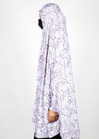 BeingMuslims Printed Khimar A with elastic Sleeves Lavender Grey Floral Pack of 10