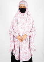 BeingMuslims Printed Khimar A with elastic Sleeves Soft Nude Pink Floral Pack of 10