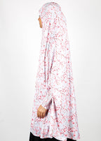 BeingMuslims Printed Khimar A with elastic Sleeves Soft Nude Pink Floral Pack of 10