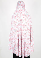 BeingMuslims Printed Khimar A with elastic Sleeves Soft Nude Pink Floral Pack of 10