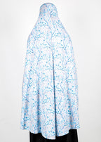 BeingMuslims Printed Khimar A with elastic Sleeves Pale Periwinkle Floral Pack of 10