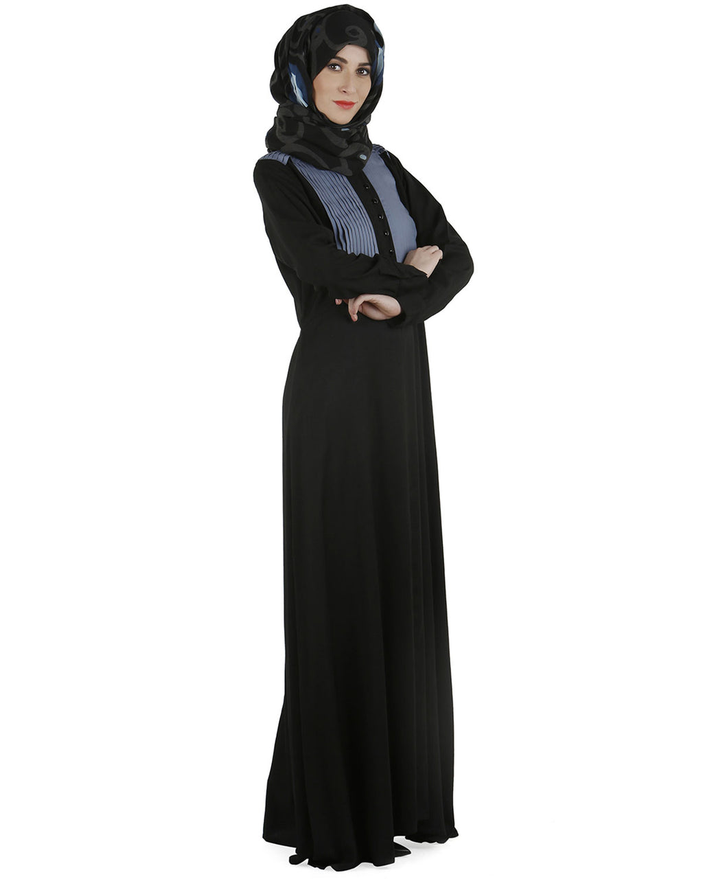 Pleated Abaya Black